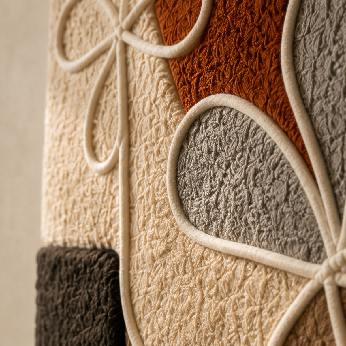 Modernist floral abstract wall art by Hewn Earth, featuring vibrant, colorful floral patterns on a sleek canvas.