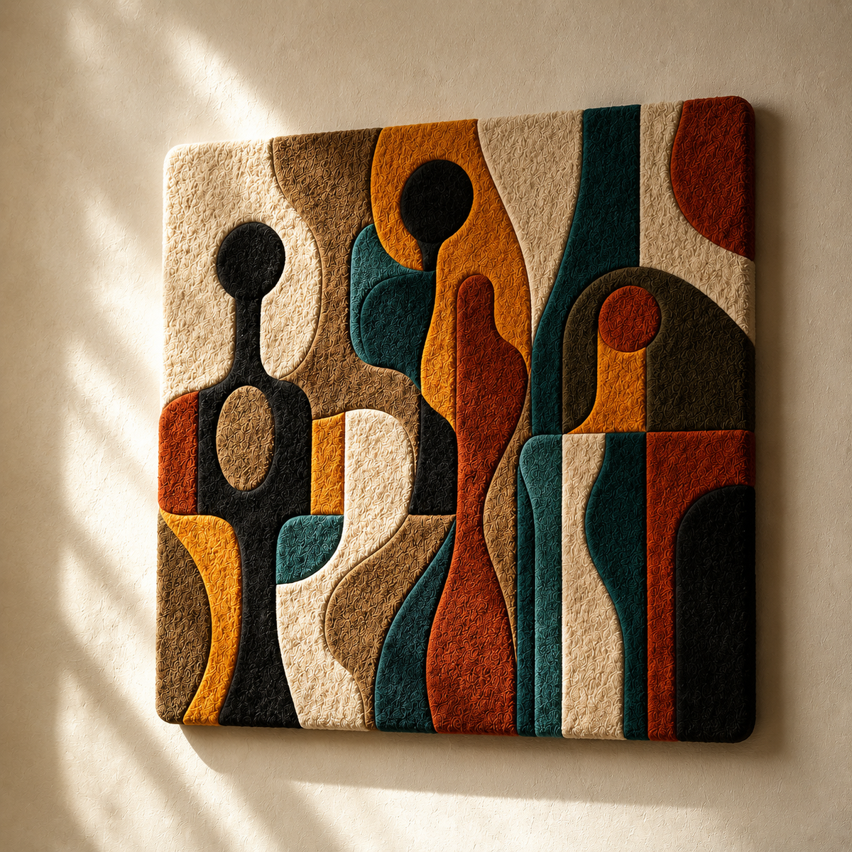 Colorful Vivid Cubist Vessels wall art by Hewn Earth, showcasing geometric shapes and vibrant hues on a modern canvas.
