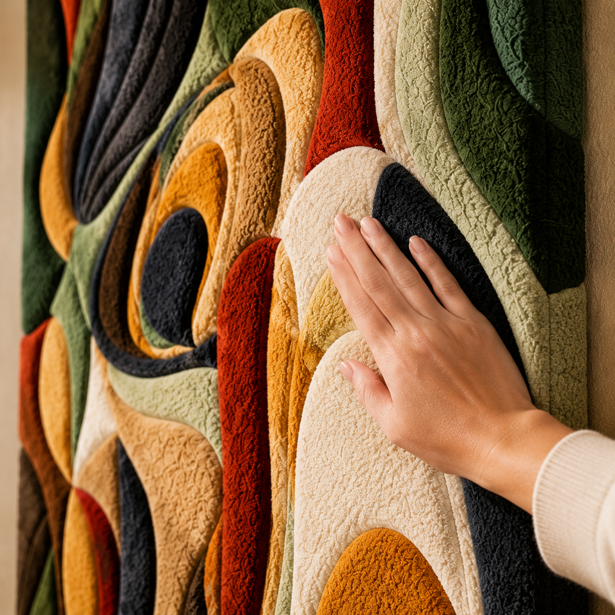 Hewn Earth expressive swirl abstract wall art with vibrant colors and dynamic brushstrokes on a canvas background