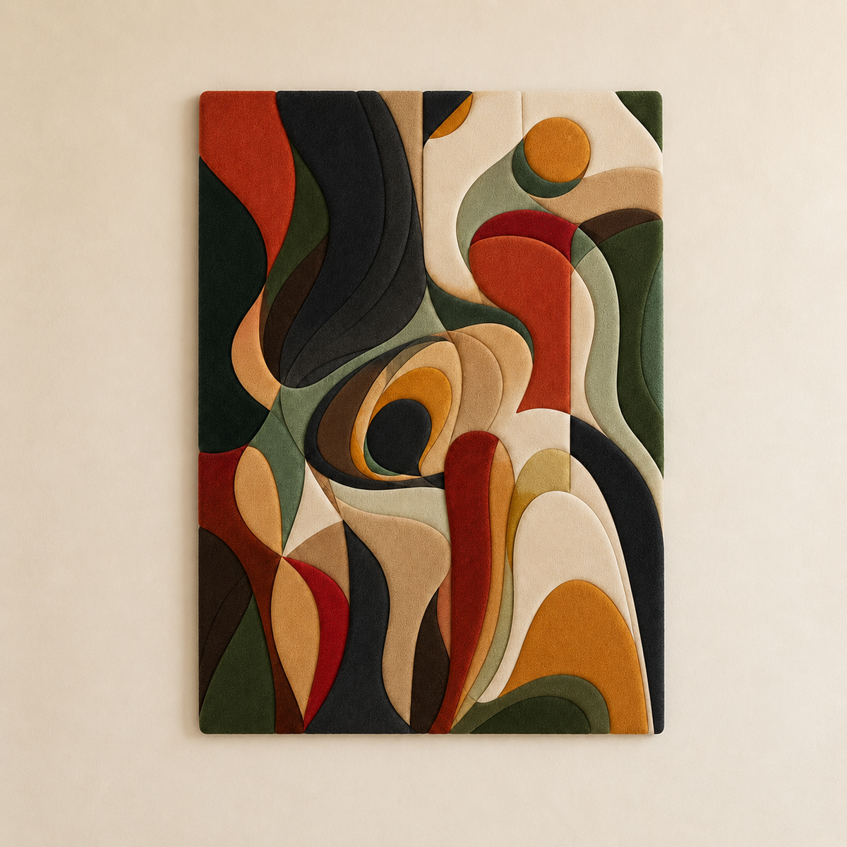Hewn Earth expressive swirl abstract wall art in vibrant colors, featuring swirling patterns on a large canvas.