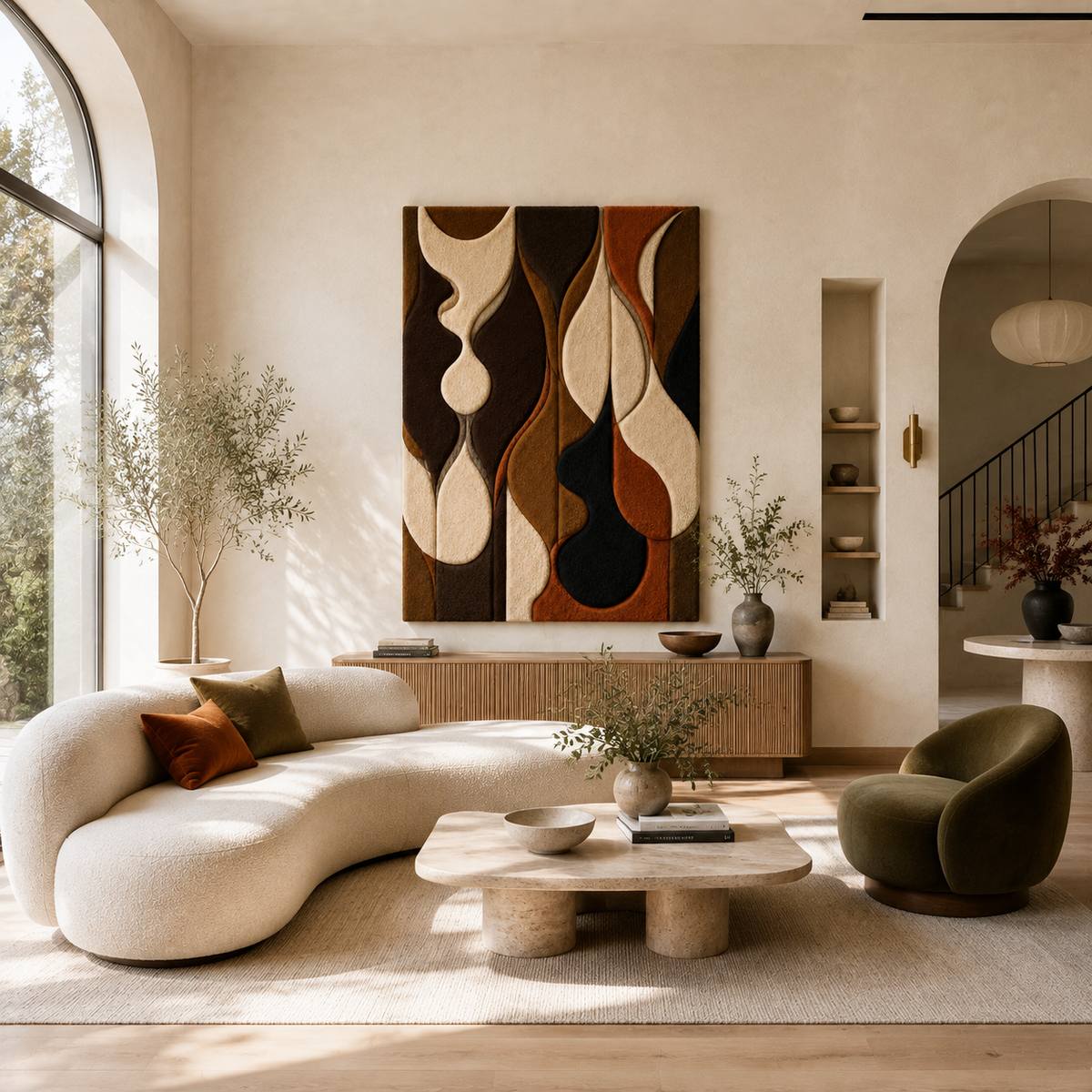 Earthy Organic Abstract wall art by Hewn Earth featuring earthy tones and textured abstract design, suitable for modern interior decor.