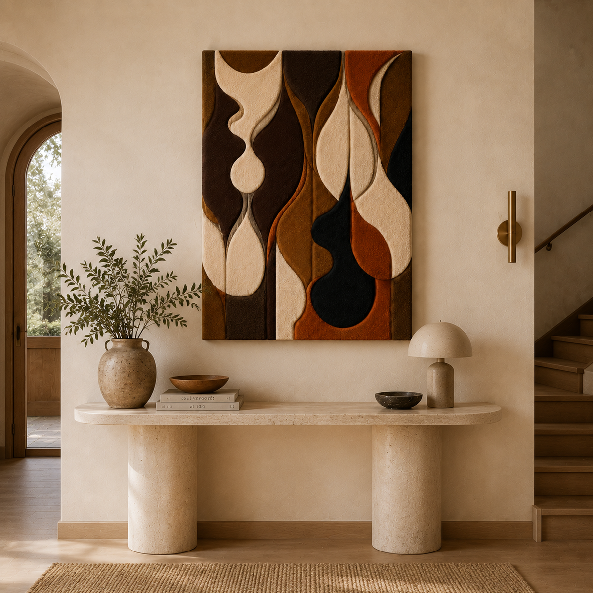 Abstract Earthy Organic wall art by Hewn Earth featuring natural tones and textured design, suitable for modern interior decor.