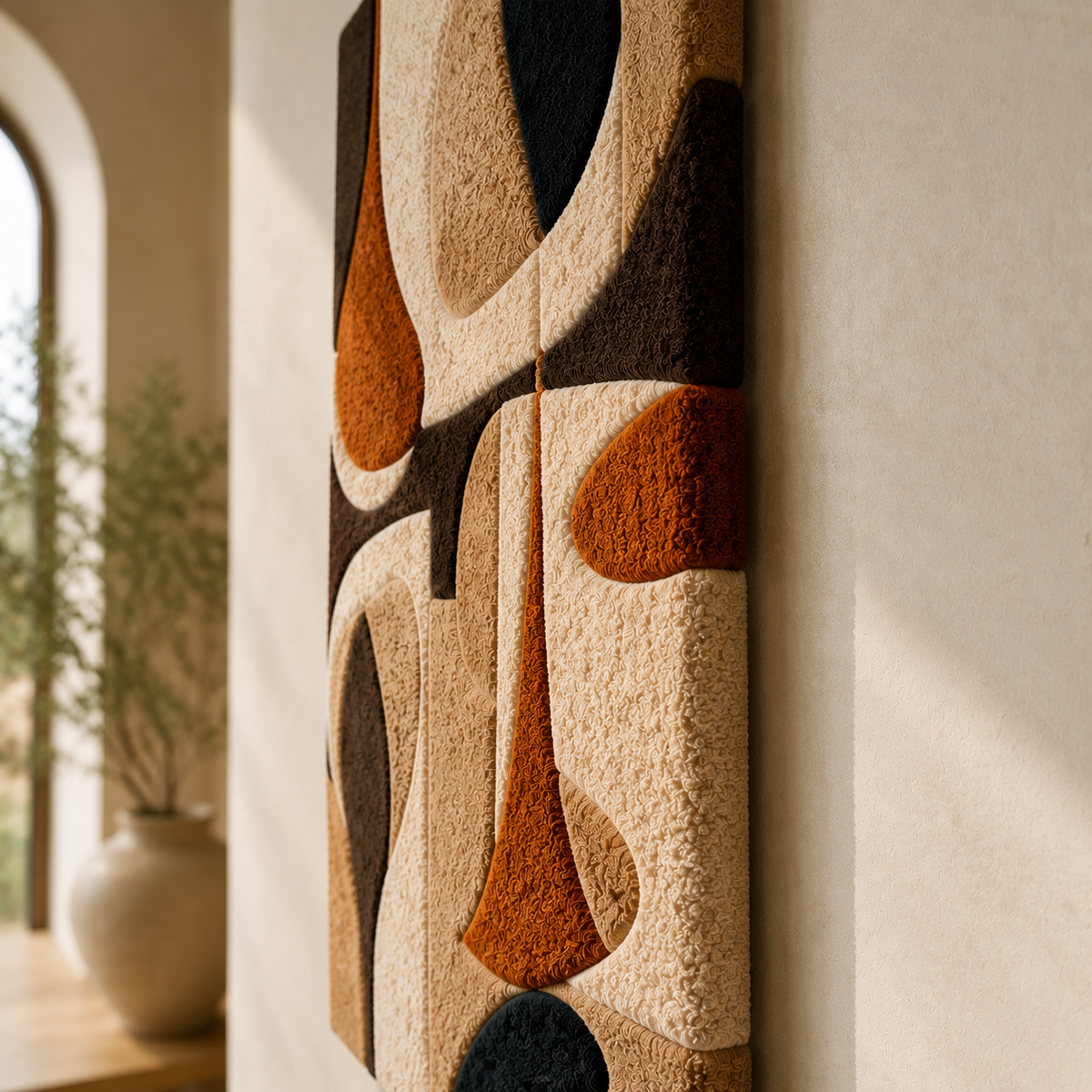 Hewn Earth Vessel Silhouette Abstract wall art featuring a minimalist vessel design in a modern, artistic style.