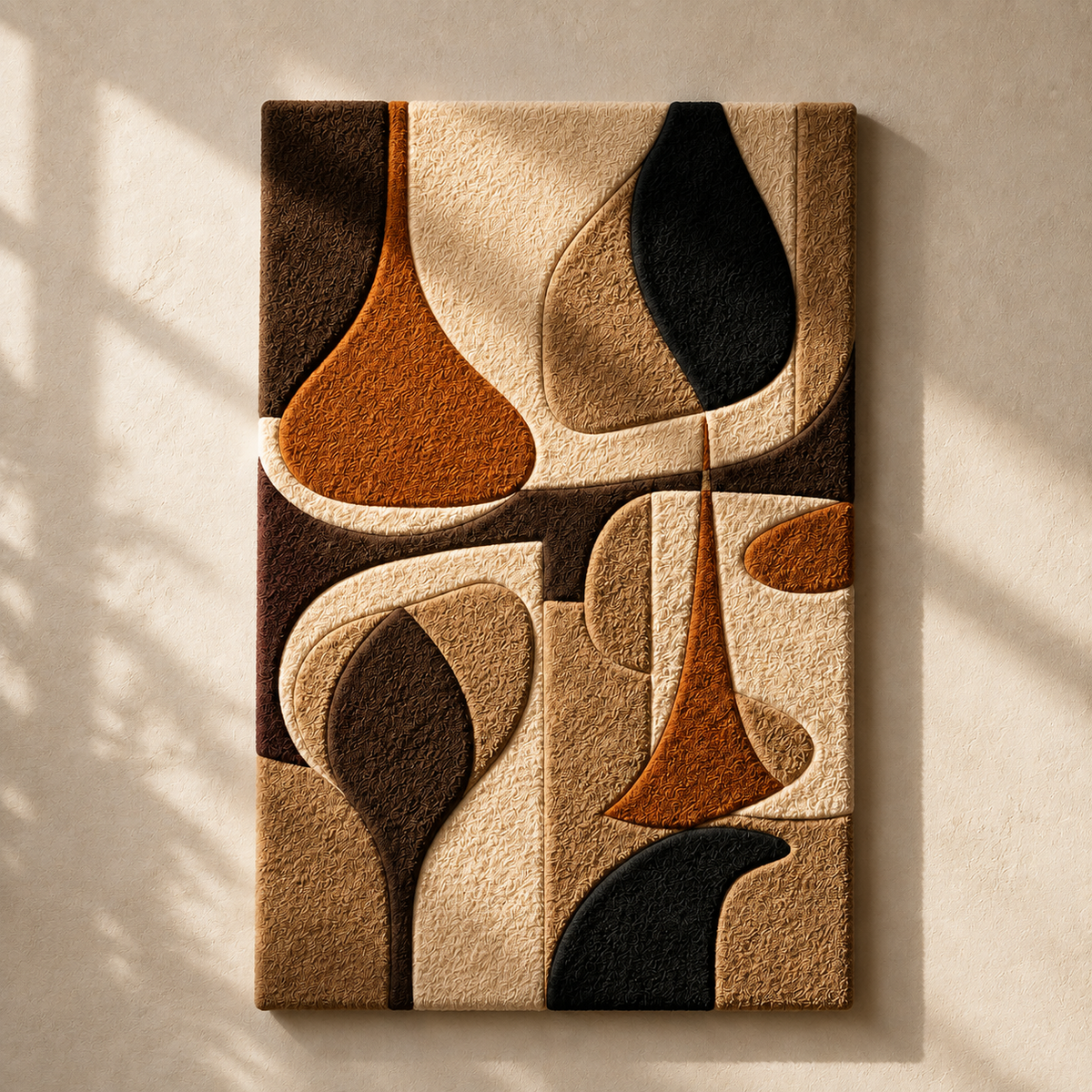 Abstract vessel silhouette wall art by Hewn Earth, modern design in neutral tones, suitable for contemporary home decor.