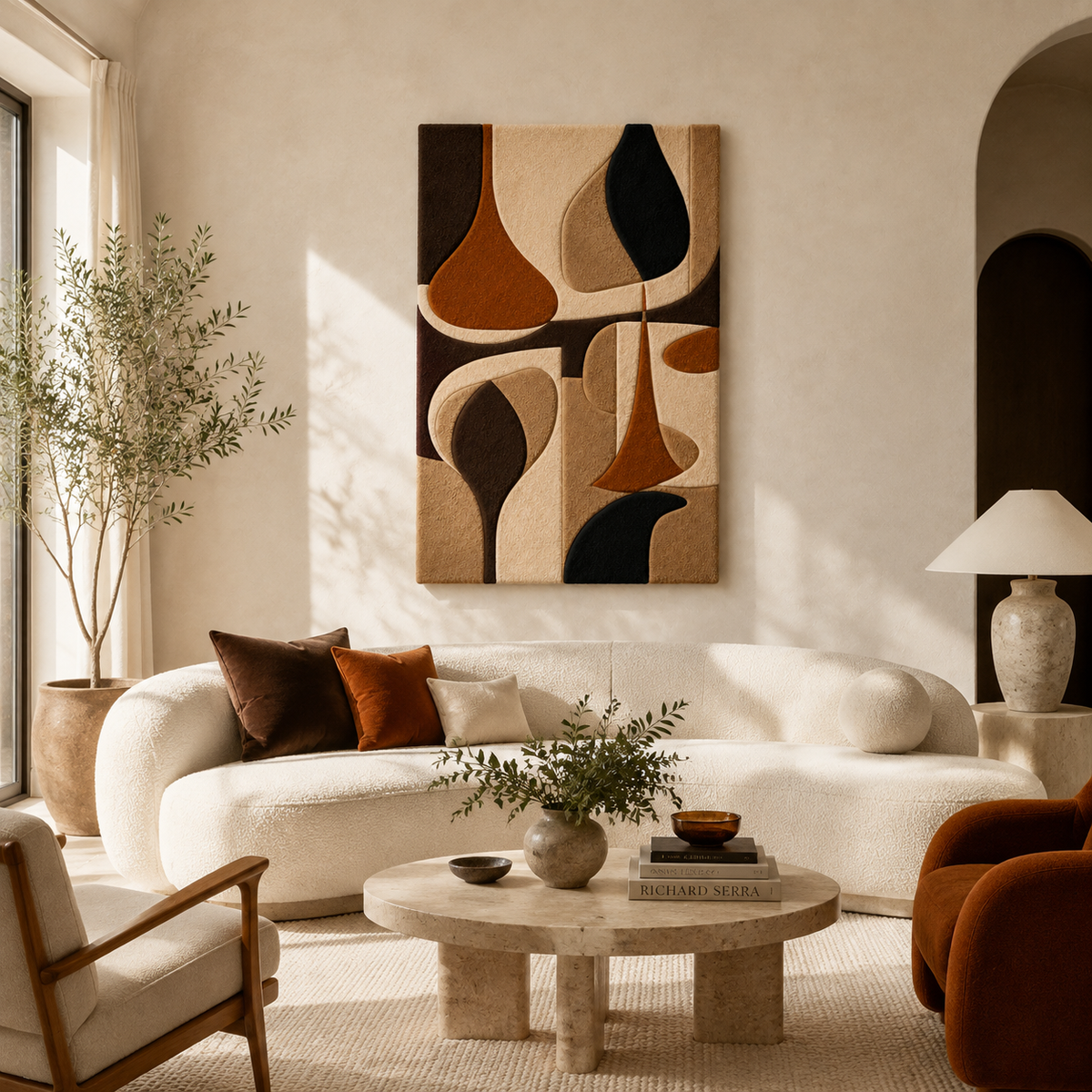 Hewn Earth Vessel Silhouette Abstract wall art featuring a minimalist vessel shape in black on a white background.