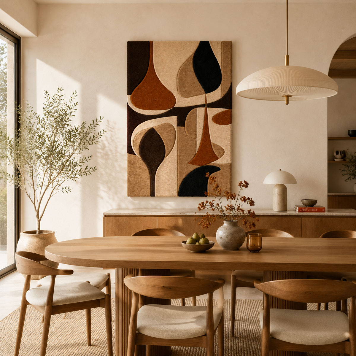 Hewn Earth Vessel Silhouette Abstract wall art featuring a minimalist vessel design on a neutral background.