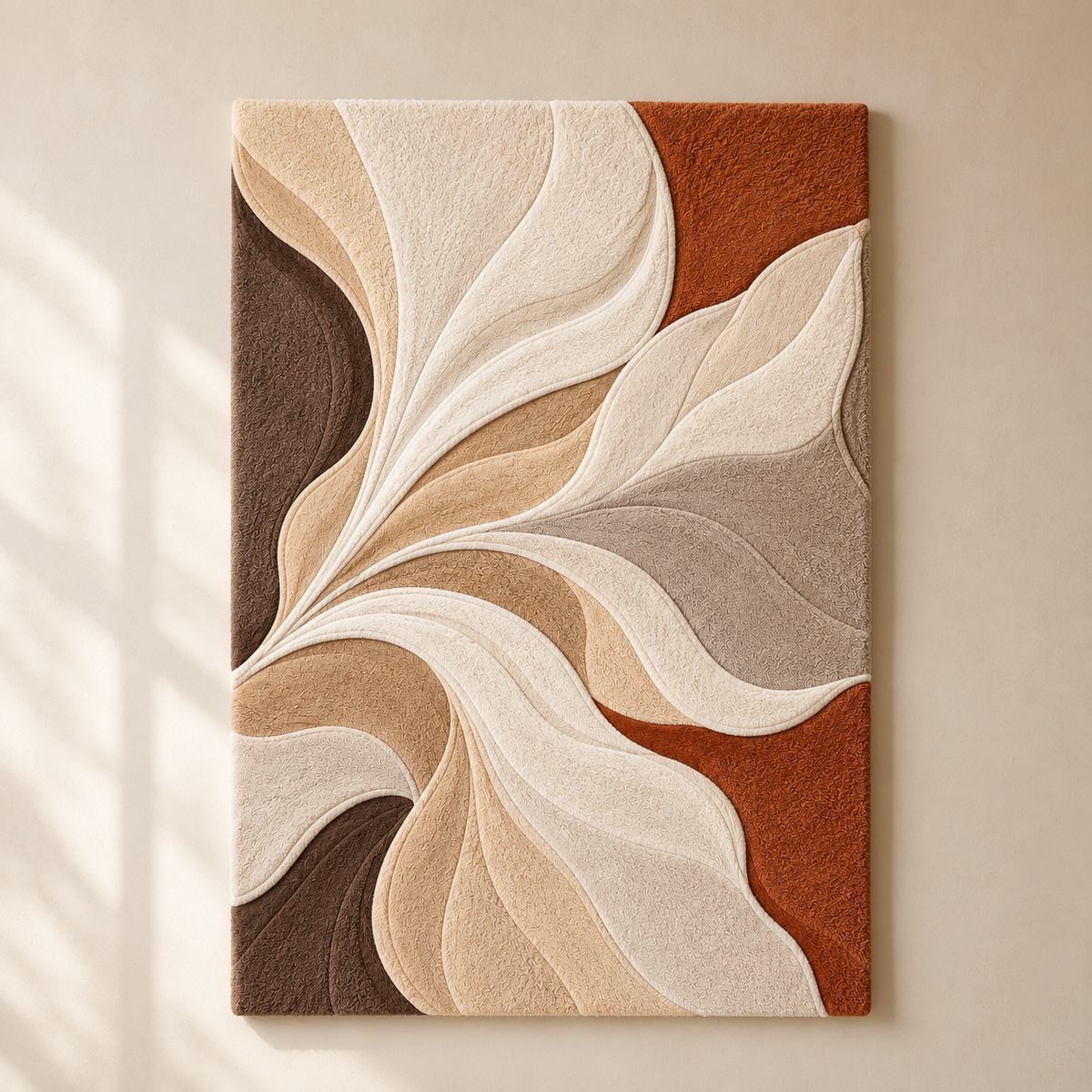 Hewn Earth Swirling Leaves Abstract wall art featuring vibrant, flowing leaf patterns in a modern, artistic design.