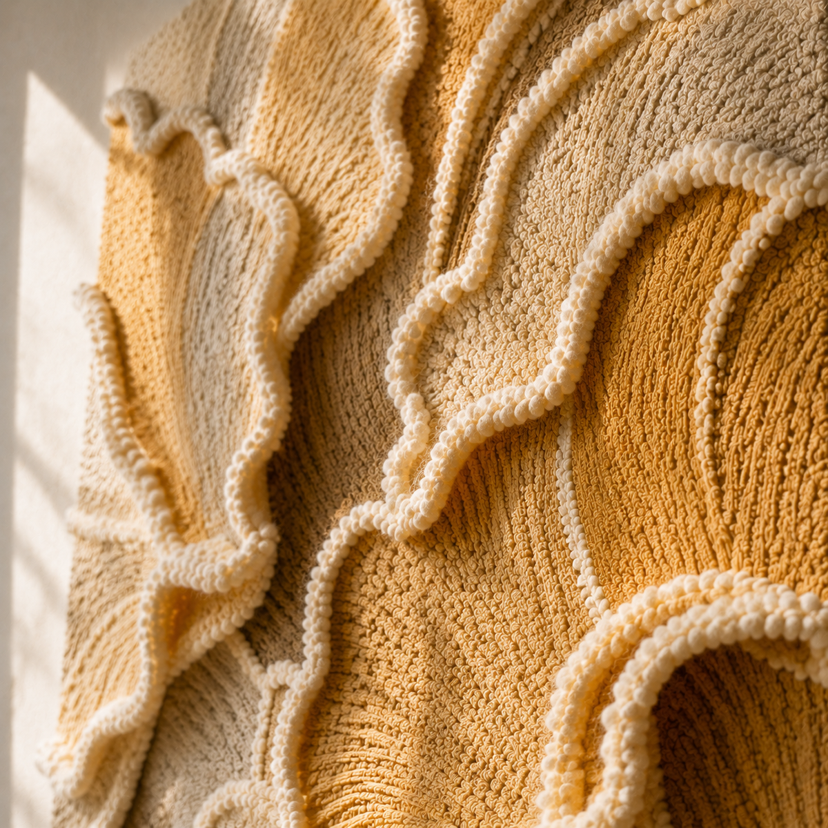 Cream Ginkgo wall art by Hewn Earth featuring a detailed ginkgo leaf design on a cream background.