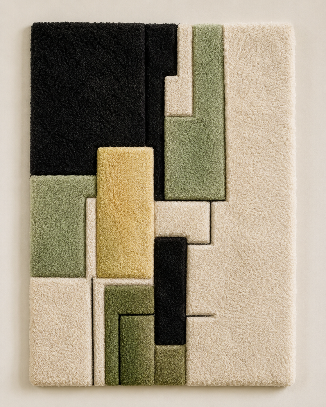 Hewn Earth Meadow Blocks wall art featuring abstract, colorful meadow-inspired design on a textured surface.