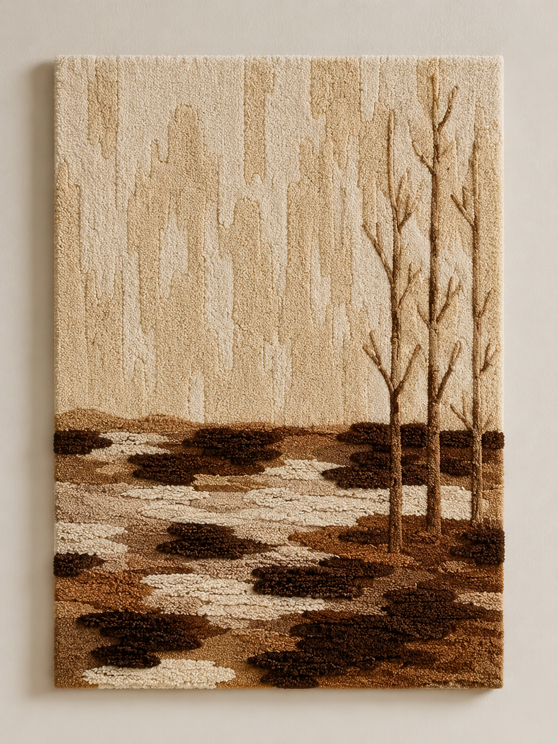 Hewn Earth Bare Grove HE-0124 wall art featuring a natural, earthy design with abstract landscape elements.