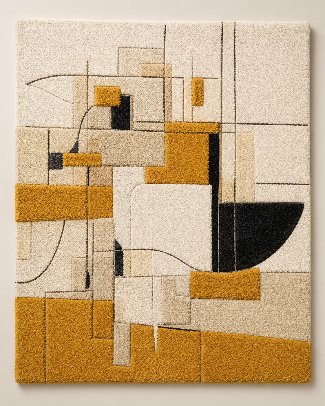 Hewn Earth Mustard Composition HE-0127 wall art featuring abstract mustard-colored and earthy tones on a textured surface.