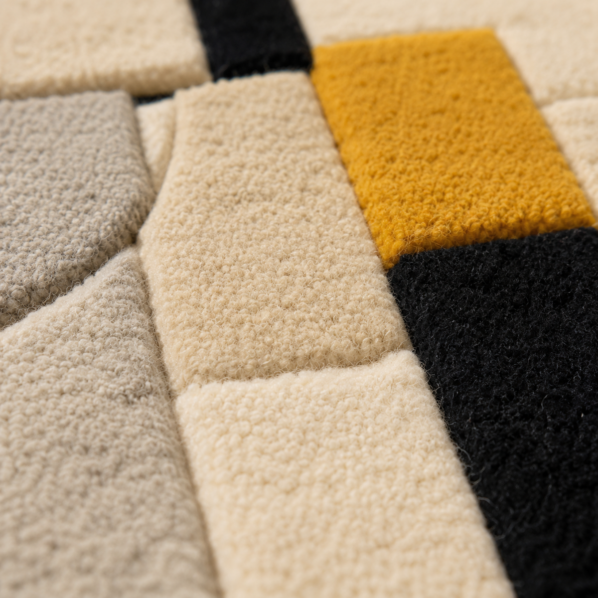Hewn Earth Mustard Composition II wall art featuring abstract mustard yellow and beige tones on canvas.