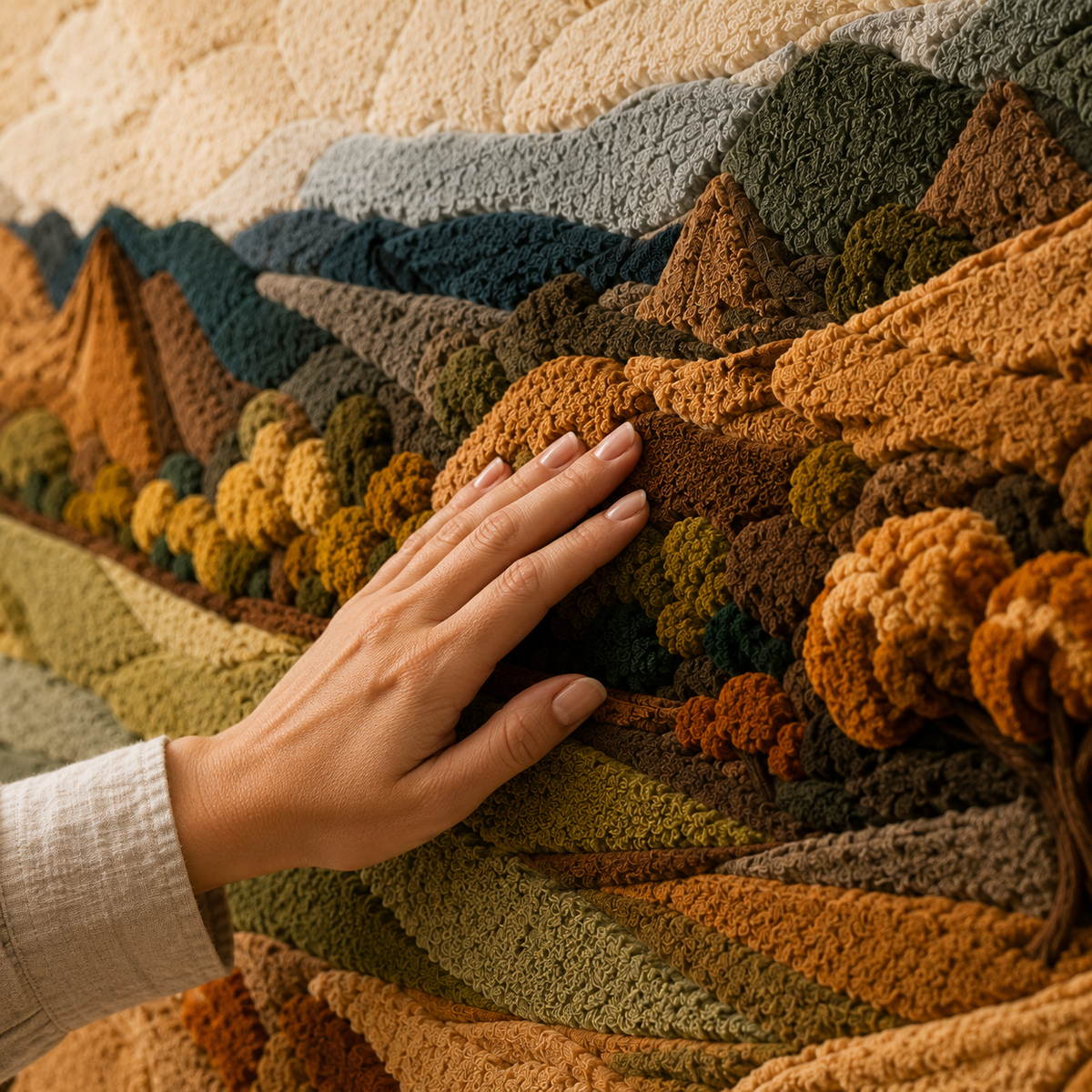 Hewn Earth Tuscan Panorama wall art featuring a scenic landscape with rolling hills and warm earthy tones.