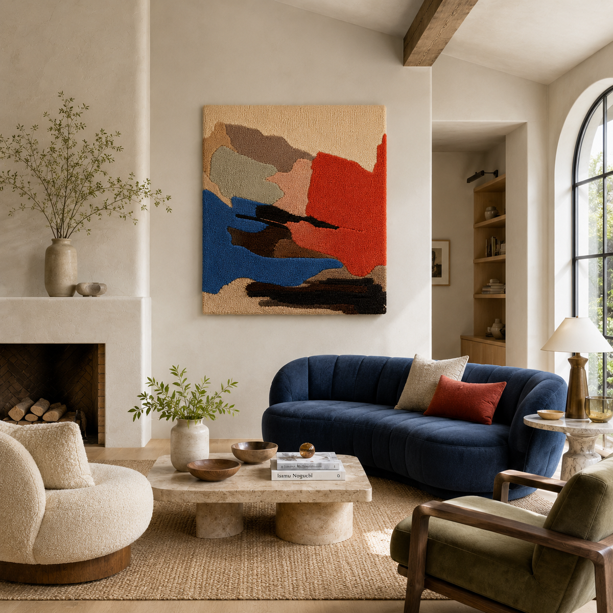 Hewn Earth Painted Coast HE-0133 wall art featuring vibrant coastal landscape with colorful abstract design.