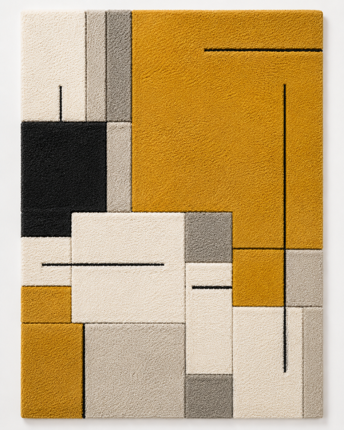 Hewn Earth Bauhaus Mustard wall art, geometric geometric design in warm mustard tones, modern home decor decor piece