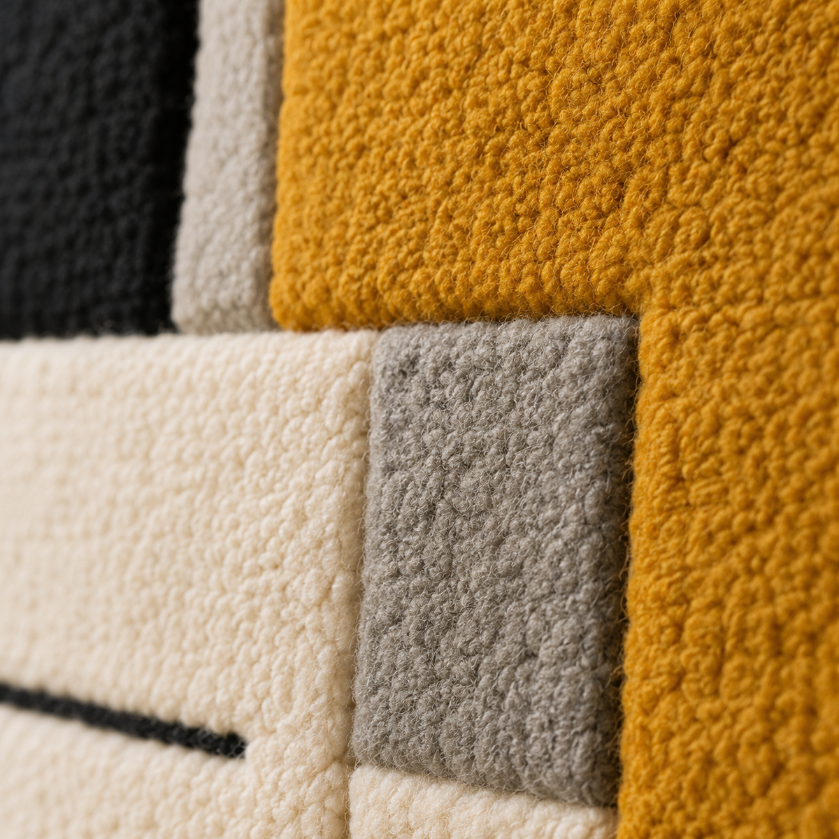 Hewn Earth Bauhaus Mustard wall art, modern geometric design on canvas, vibrant yellow and gray tones for contemporary home decor