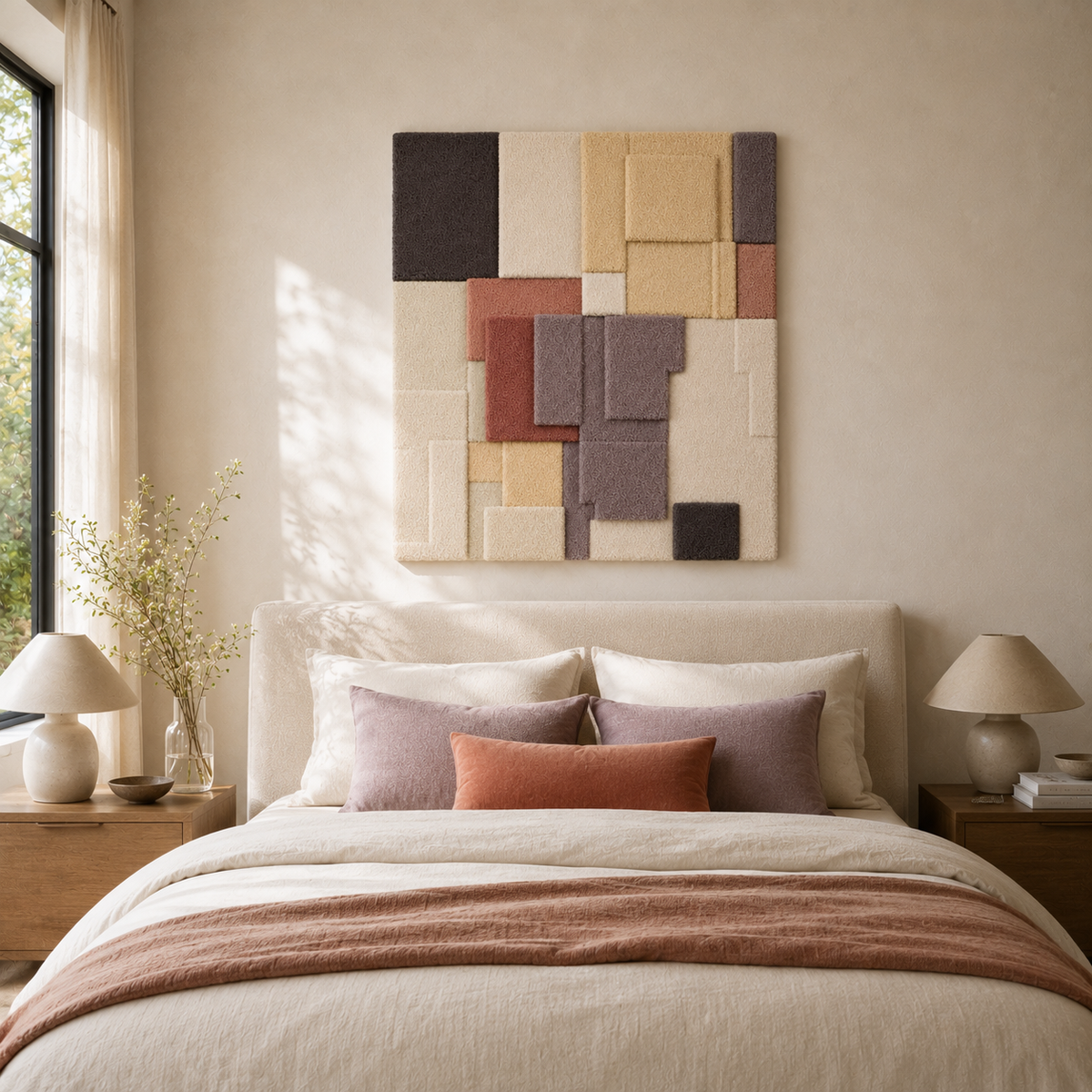 Autumn-themed wall art print by Hewn Earth featuring warm, earthy tones and abstract leaf designs for seasonal home decor.