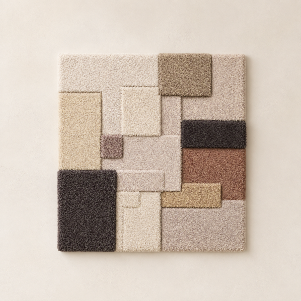 Hewn Earth Stone Grid wall art piece featuring a geometric stone pattern on a neutral background.