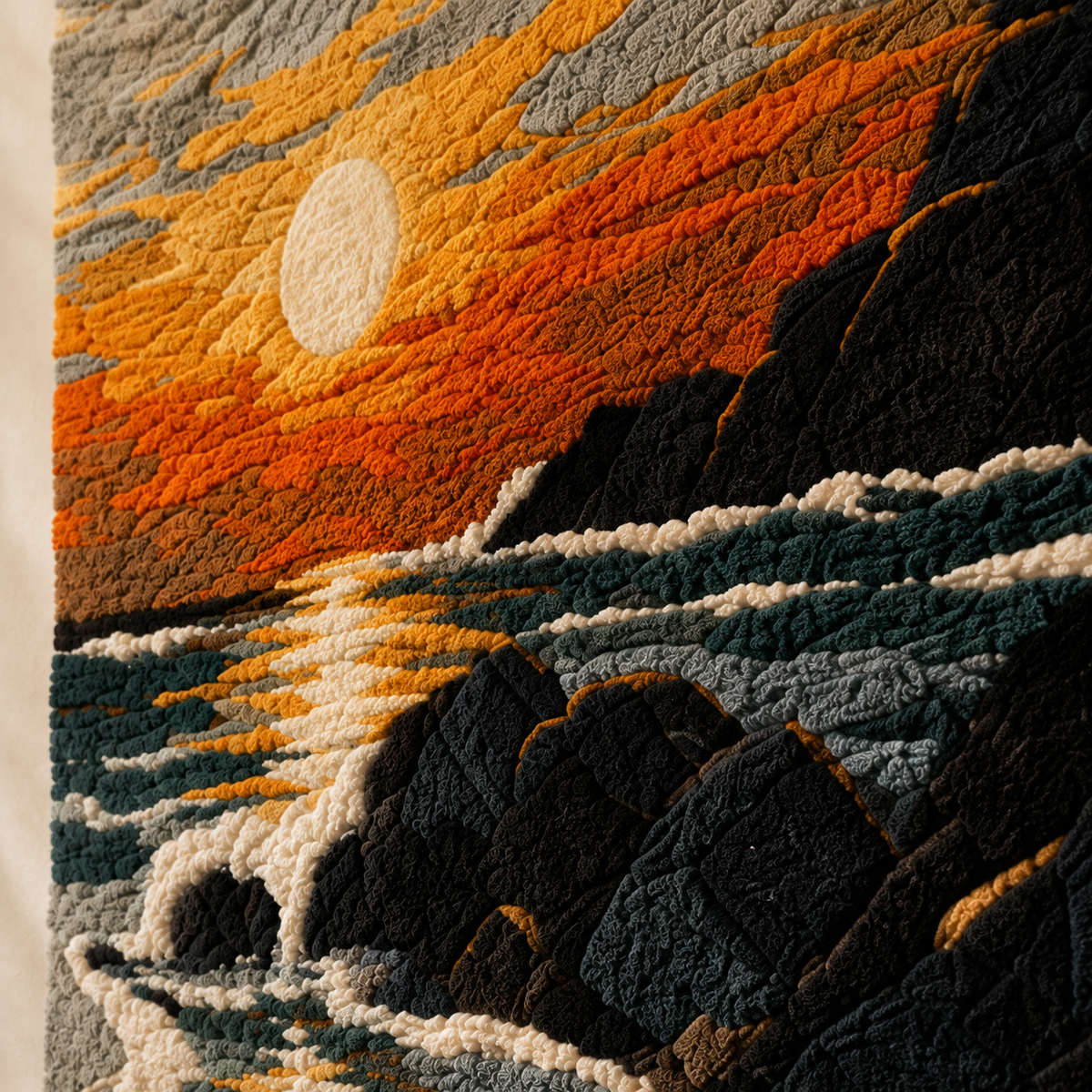 Hewn Earth Golden Tide HE-0140 wall art featuring abstract gold-toned design on textured canvas for modern home decor