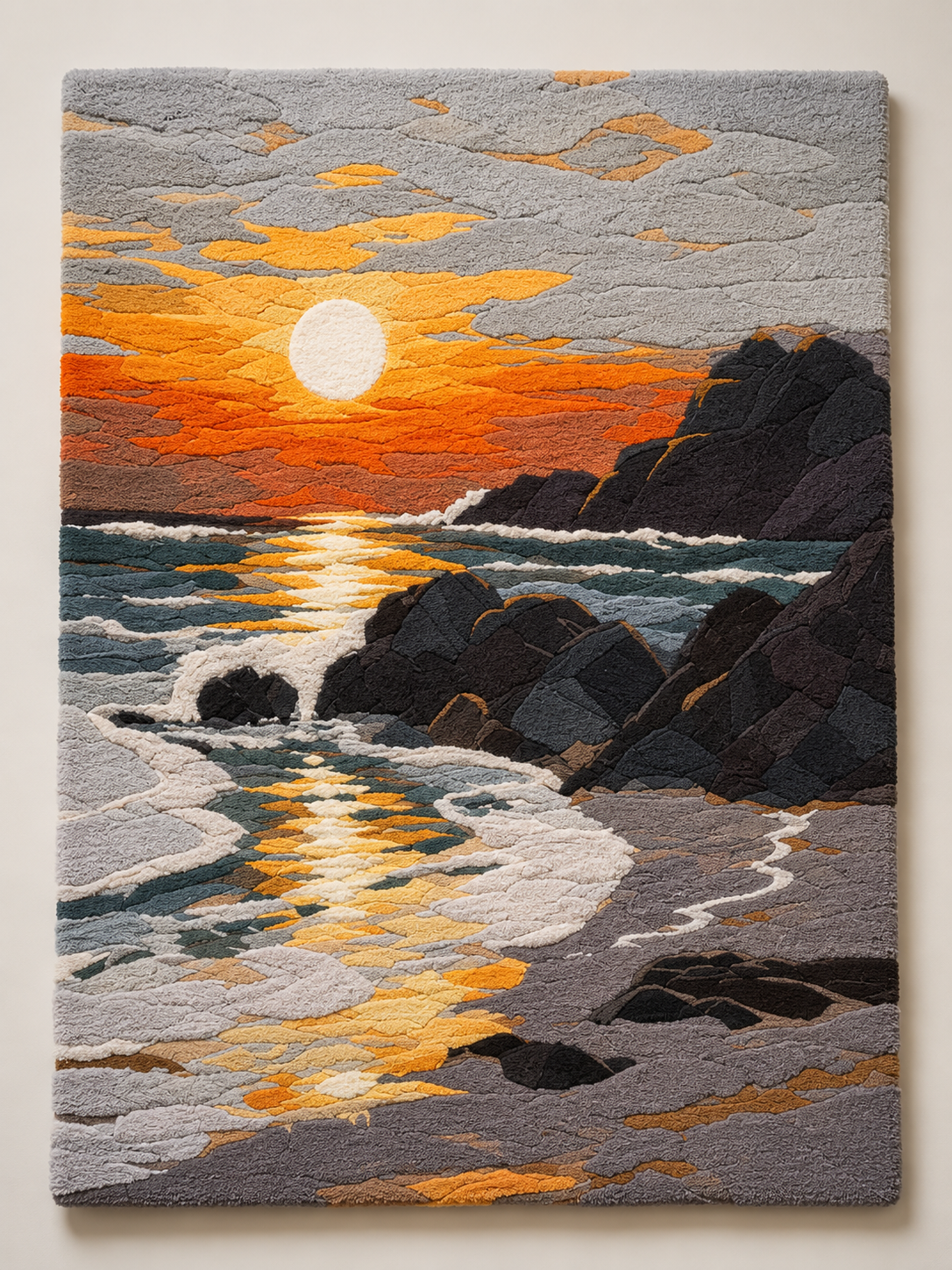 Hewn Earth Golden Tide HE-0140 wall art featuring a textured gold-toned abstract design on a canvas.