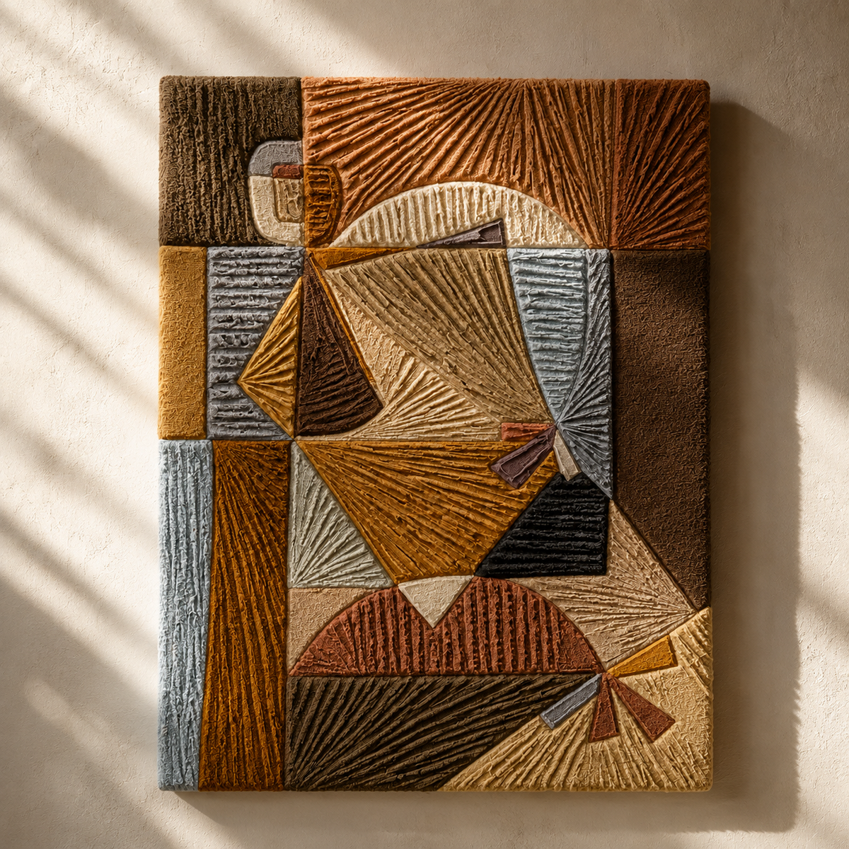 Copper cubes wall art by Hewn Earth, featuring a geometric arrangement of shiny copper cubes on a neutral background.