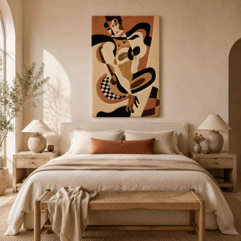 Hewn Earth Terra Figure HE-0148 wall art featuring a textured, earthy-toned ceramic sculpture on a neutral background.