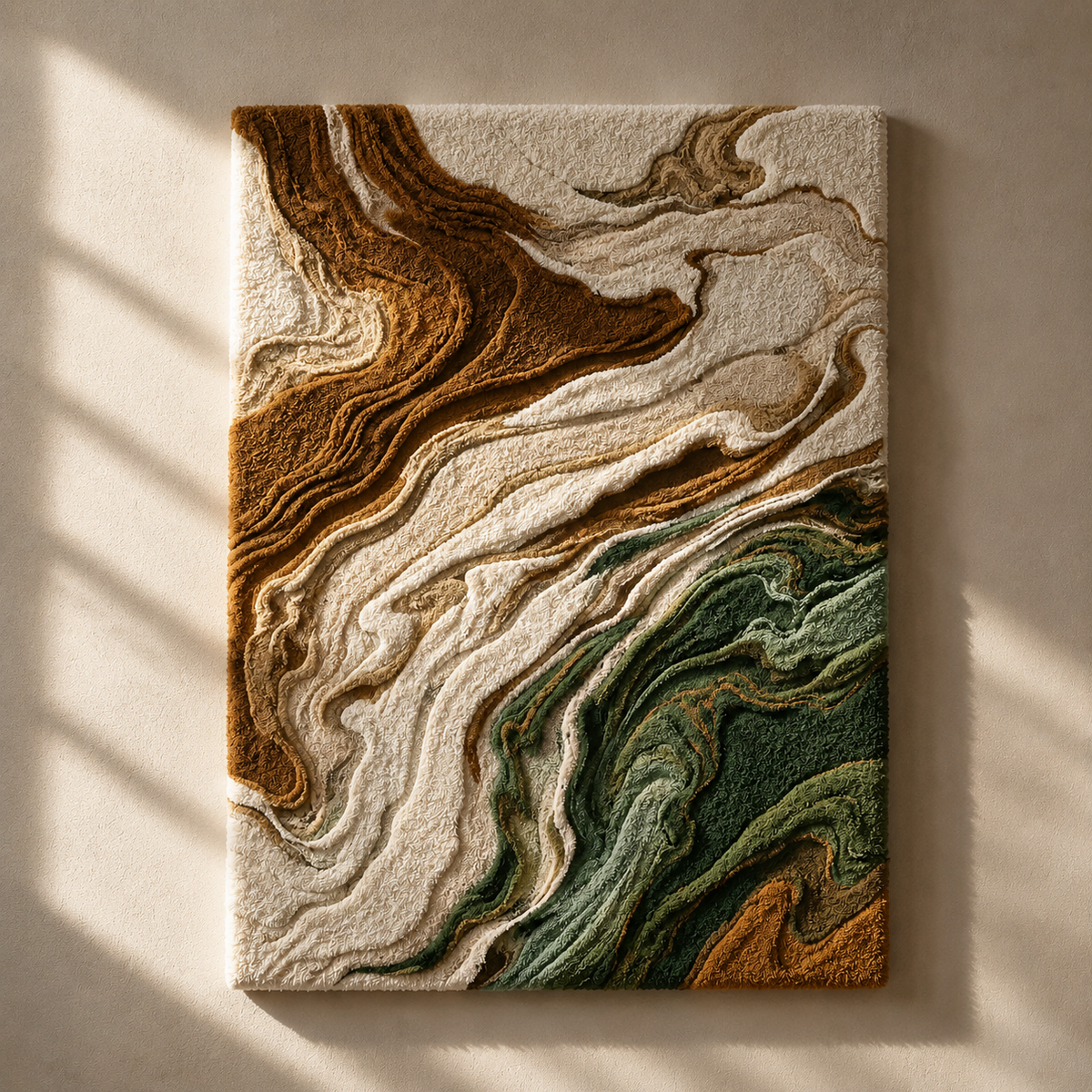 Hewn Earth River Marbled HE-0154 wall art featuring swirling marbled blue and gray tones on a rectangular canvas.