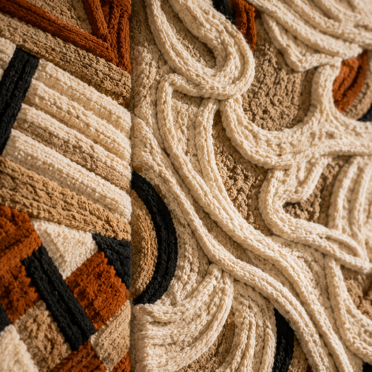 Hewn Earth Terra Triptych wall art, HE-0163, featuring earthy tones and abstract design on a wall.
