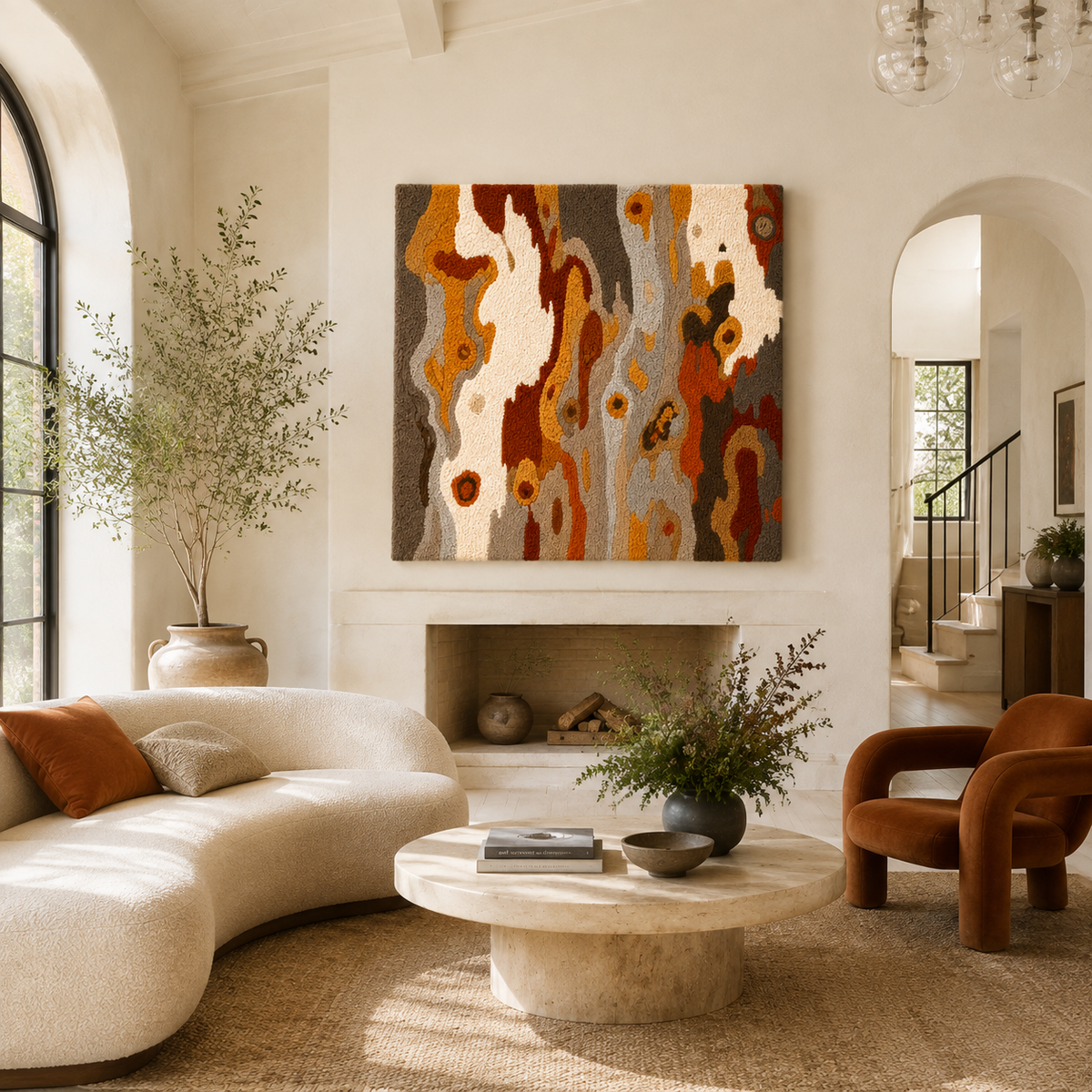 Wood grain wall art by Hewn Earth, featuring natural wood texture and intricate design, perfect for modern interior decor.