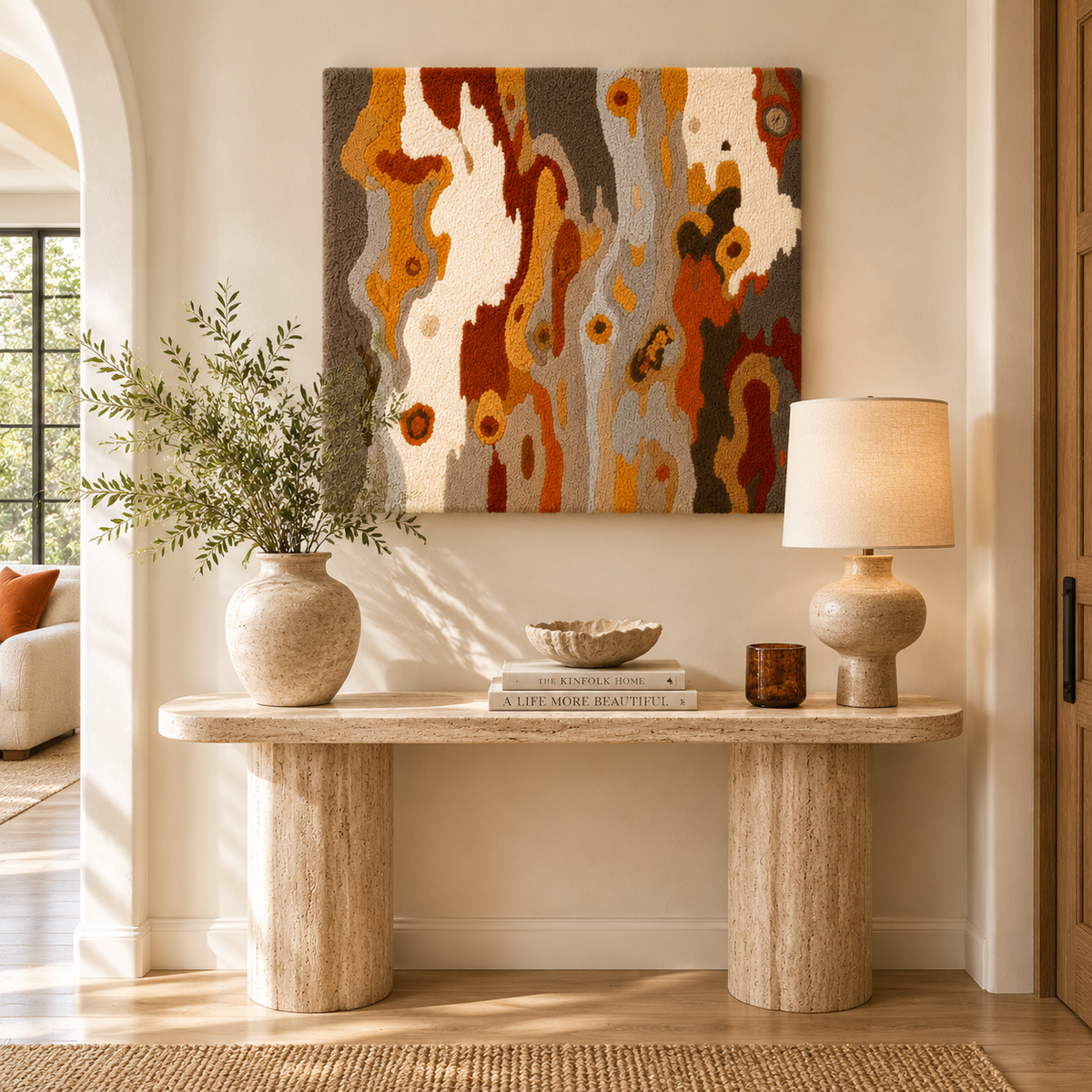 Wood grain wall art by Hewn Earth, featuring natural textured wood design for home decor.