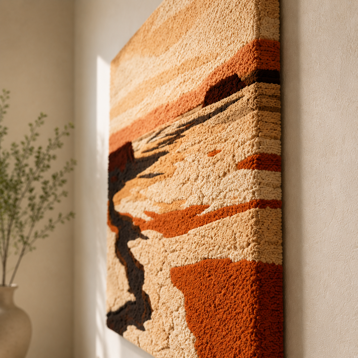 Hewn Earth River Through Canyon wall art print featuring a scenic canyon landscape with flowing river, ideal for nature-inspired decor.