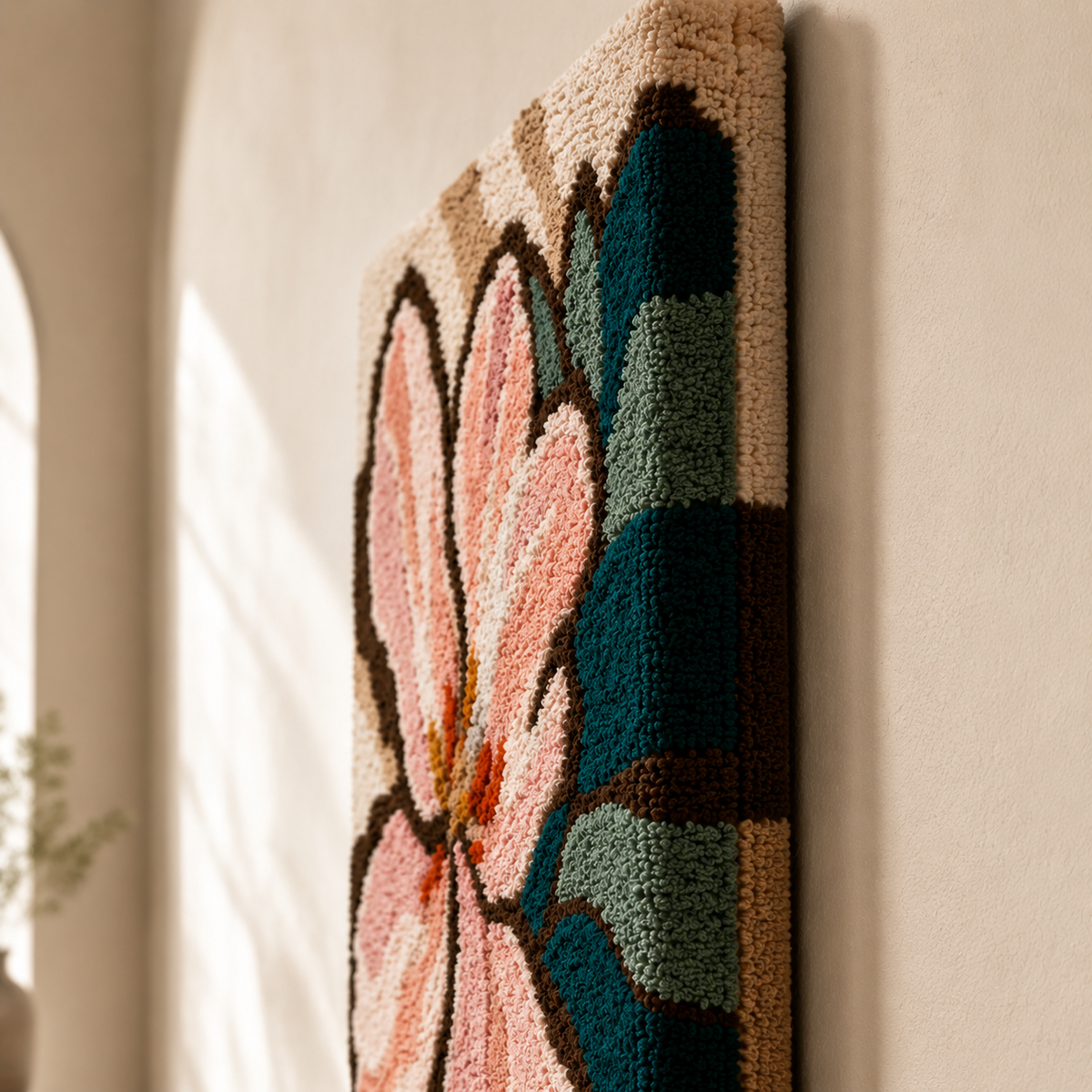 Pink Magnolia wall art by Hewn Earth featuring a vibrant pink floral design for home decor.
