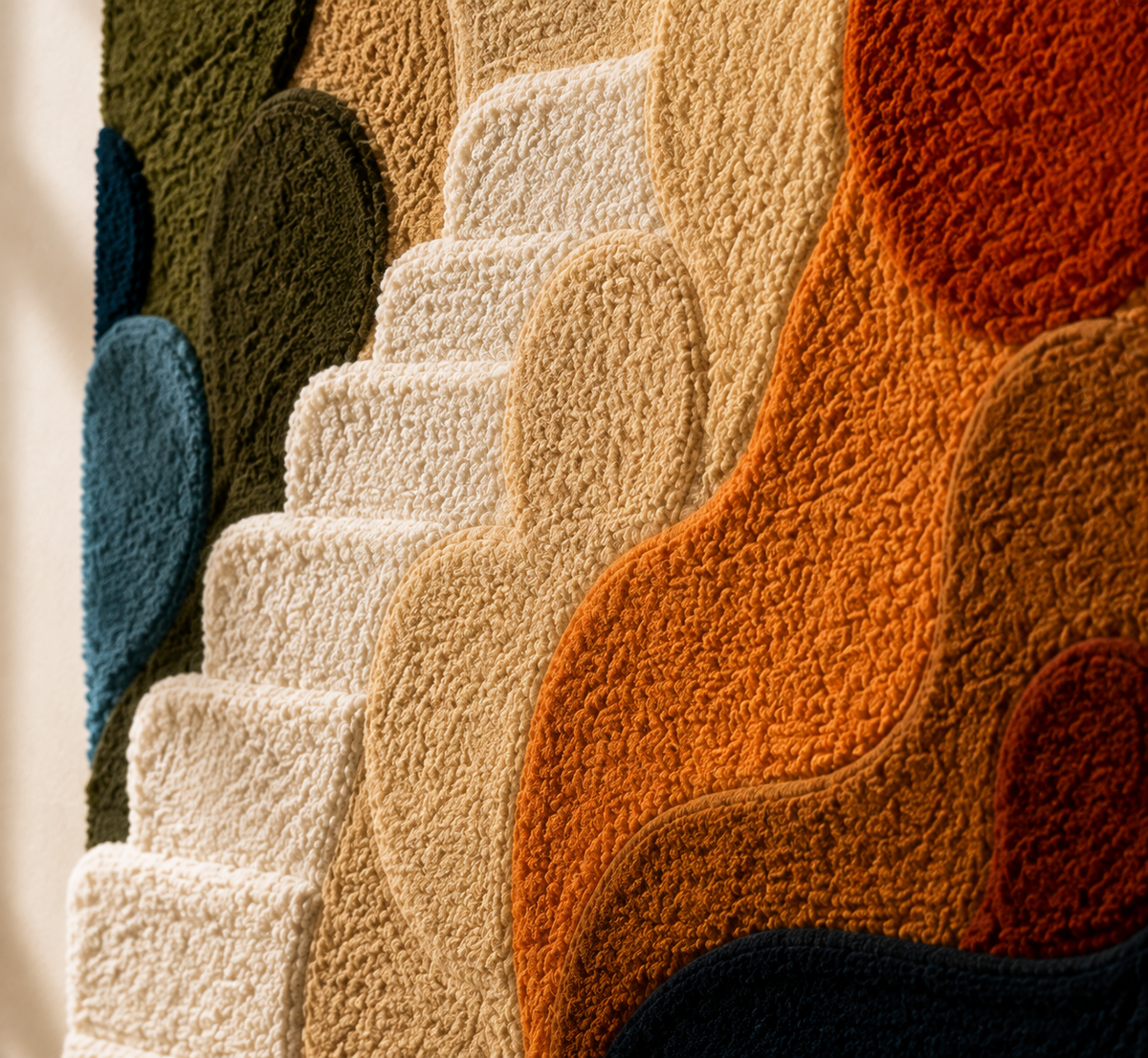 Hewn Earth Surrealist Staircase wall art featuring a dreamlike staircase design on a framed canvas.
