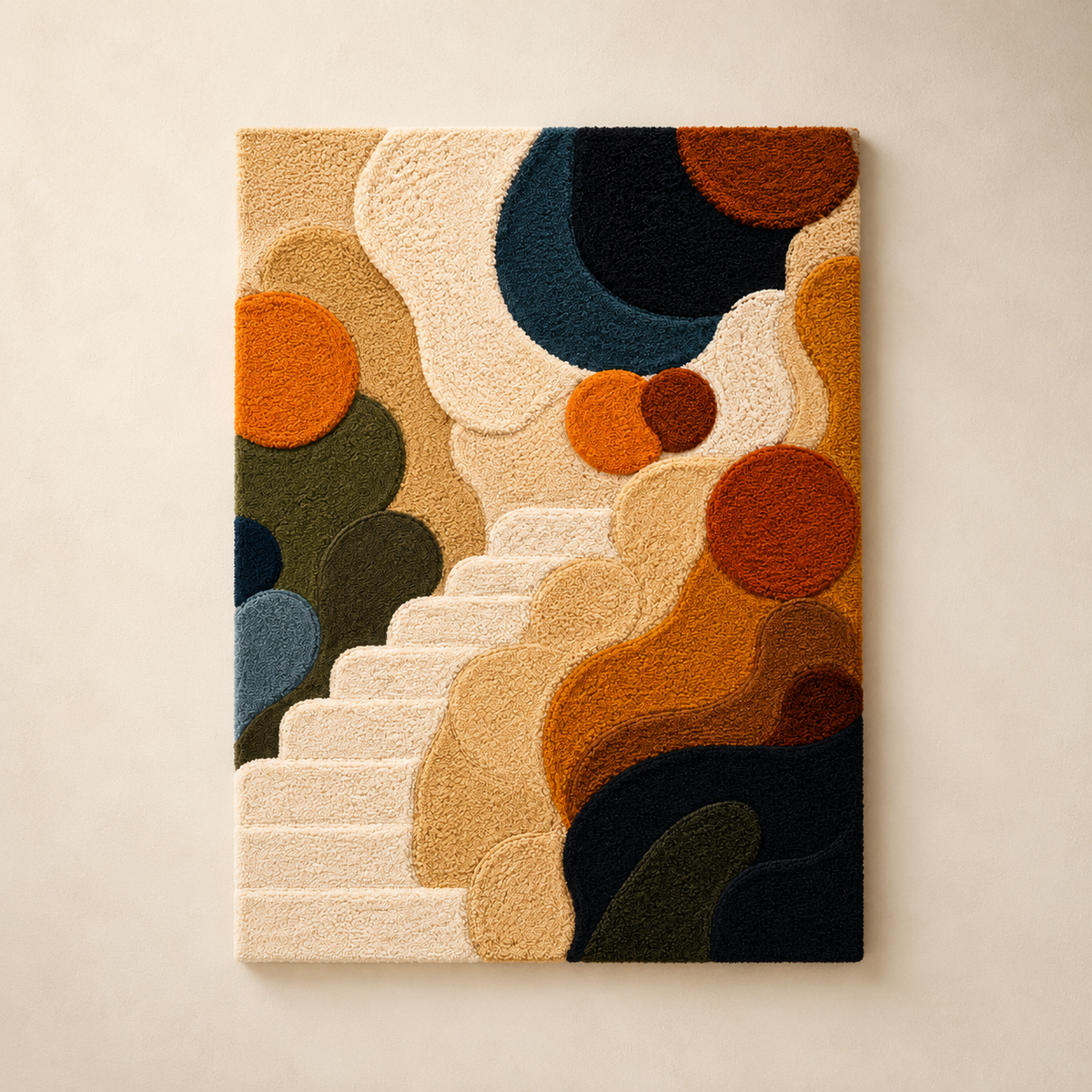 Hewn Earth Surrealist Staircase wall art featuring a surreal staircase design on a canvas or print.