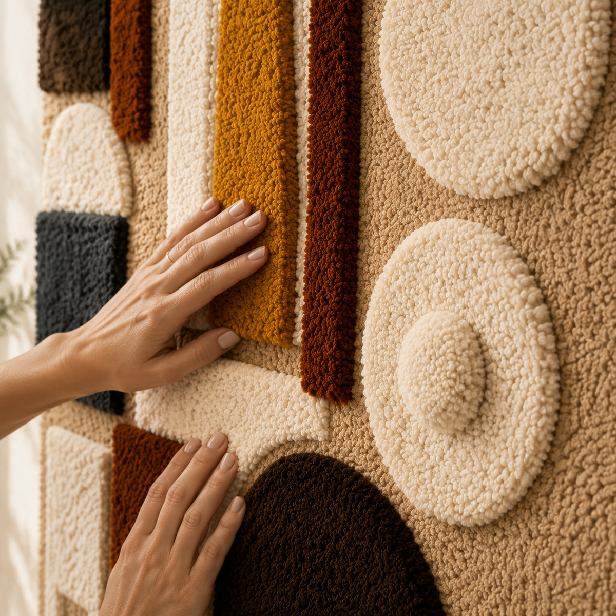 Hewn Earth Bauhaus Circles wall art featuring abstract geometric designs in neutral tones for modern home decor.