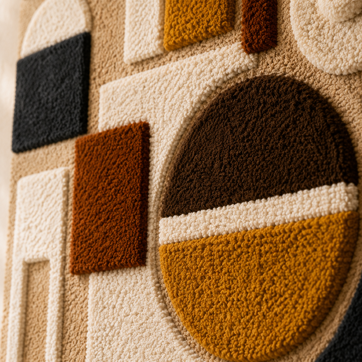 Hewn Earth Bauhaus Circles wall art featuring abstract geometric shapes in neutral tones, modern decor for contemporary interiors.