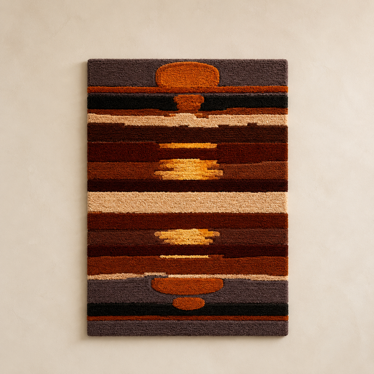 Southwestern-style wall art runner from Hewn Earth featuring vibrant geometric patterns and warm earthy tones.