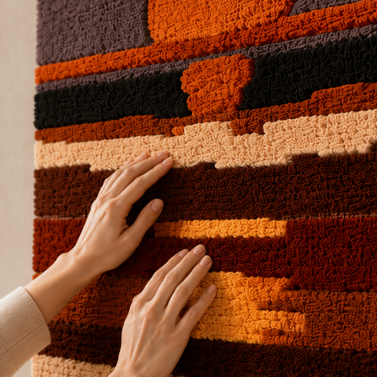 Southwestern-style wall art runner by Hewn Earth featuring vibrant geometric patterns and earthy tones for home decor.