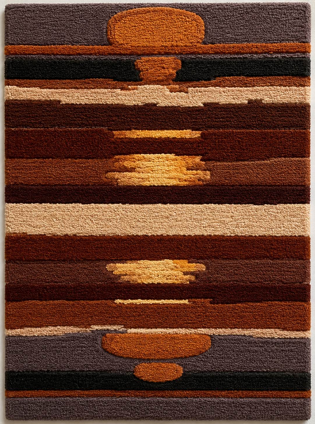 Southwestern runner wall art by Hewn Earth featuring vibrant geometric patterns in warm earthy tones.