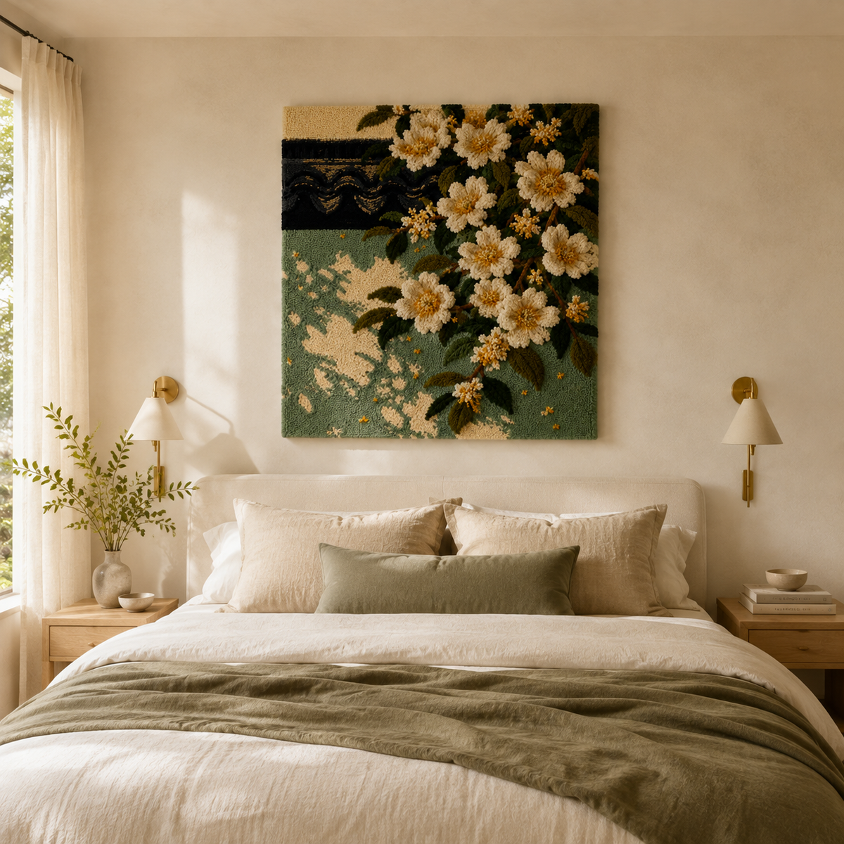 Sage Meadow wall art by Hewn Earth featuring nature-inspired design with green and earthy tones on a textured background.