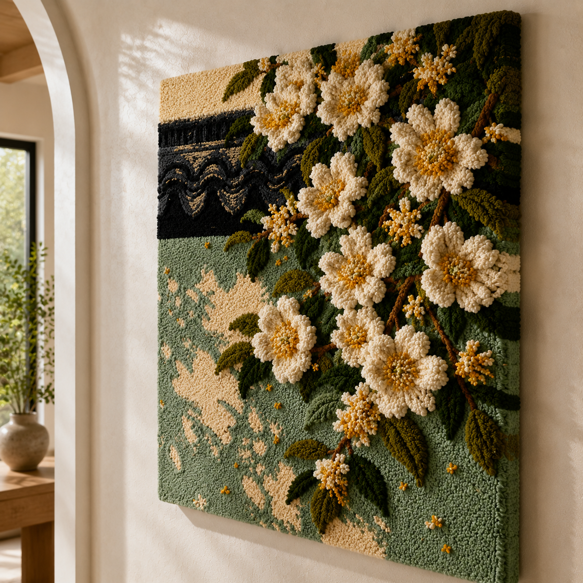 Sage Meadow wall art by Hewn Earth featuring a serene landscape scene in soft, natural tones for home decor.