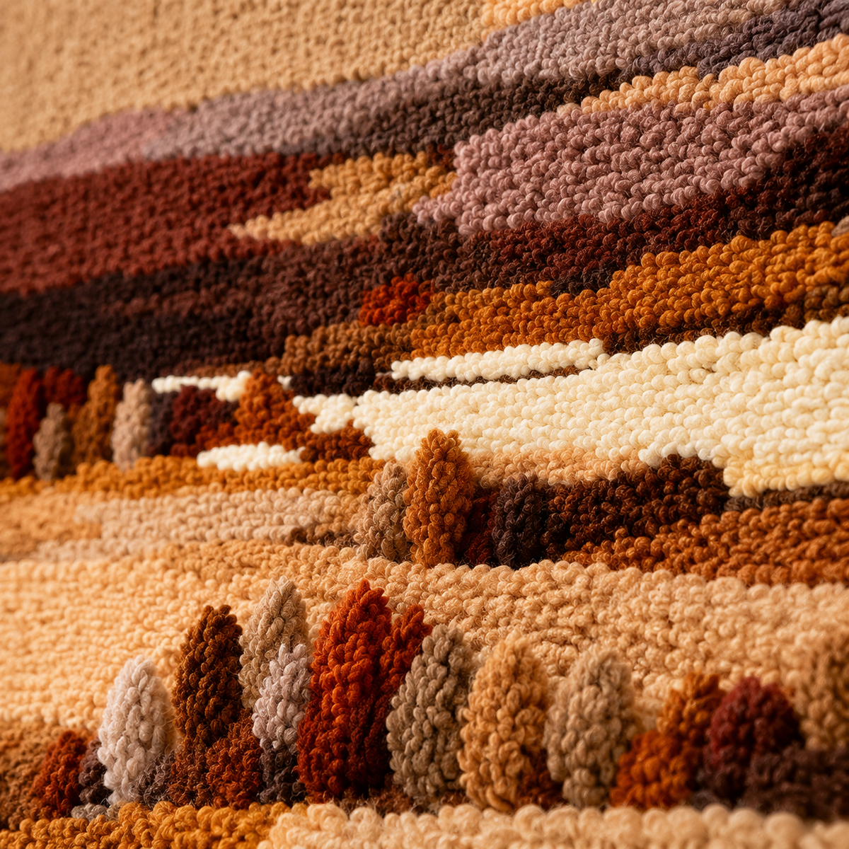 Rust Highlands wall art by Hewn Earth featuring abstract, textured rust-colored design on a canvas.