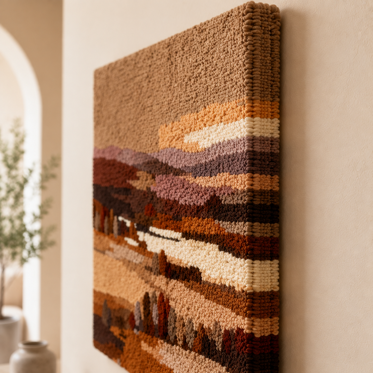 Rust Highlands wall art by Hewn Earth featuring a textured, earthy design with rust and brown tones.