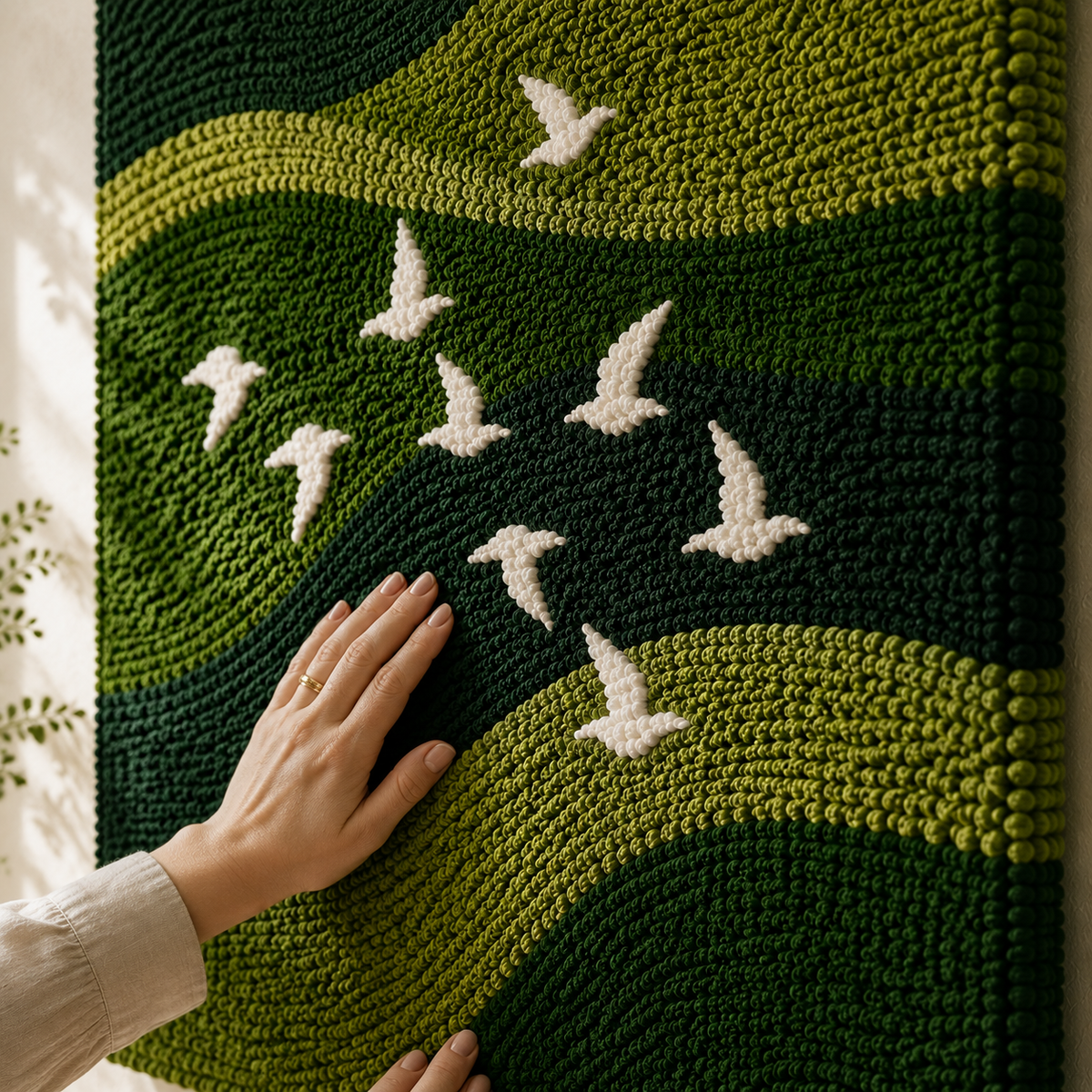 White dove wall art by Hewn Earth featuring two doves on a neutral background, ideal for home decor.