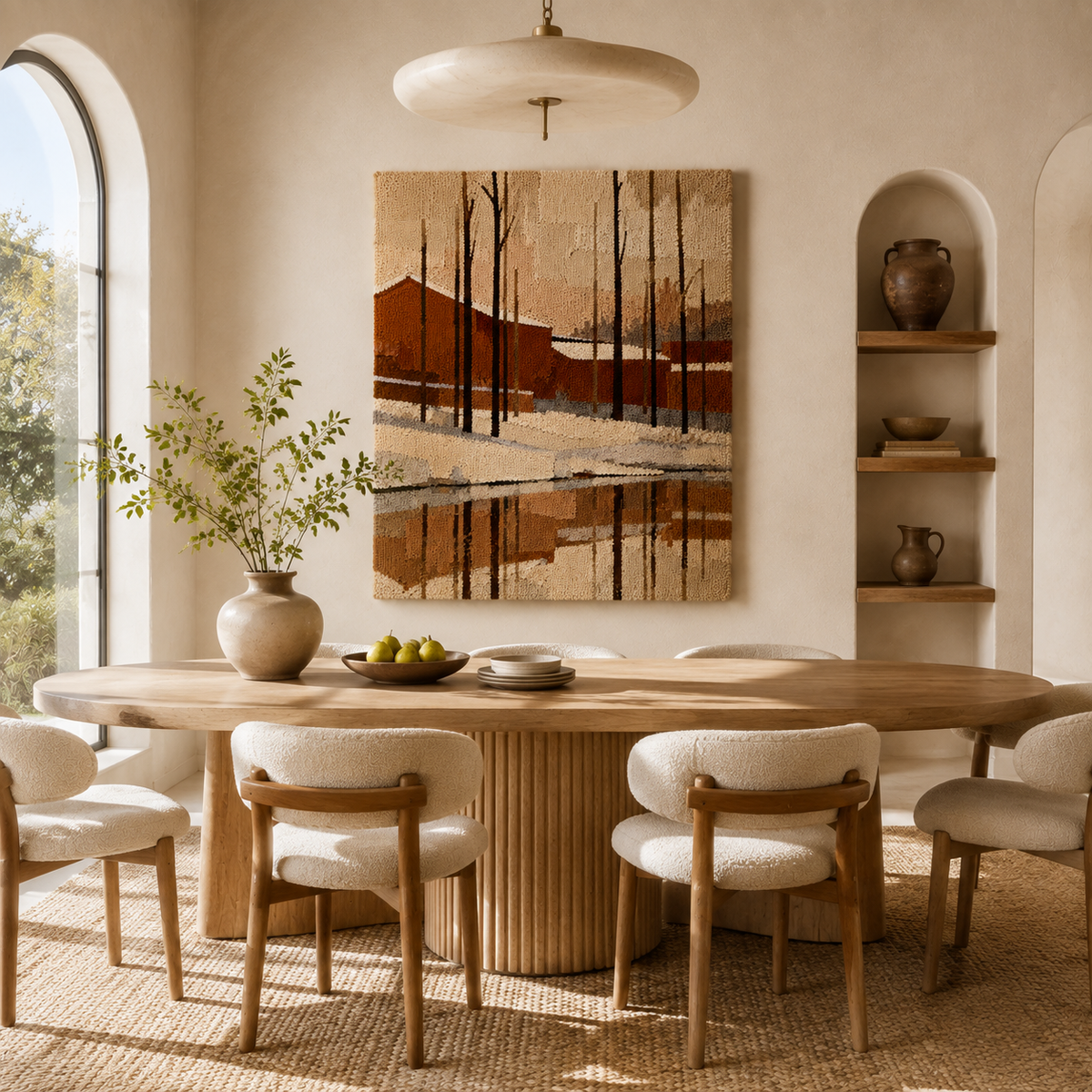 Hewn Earth Terracotta Winter wall art featuring textured terracotta design on a neutral background, modern decorative wall piece.