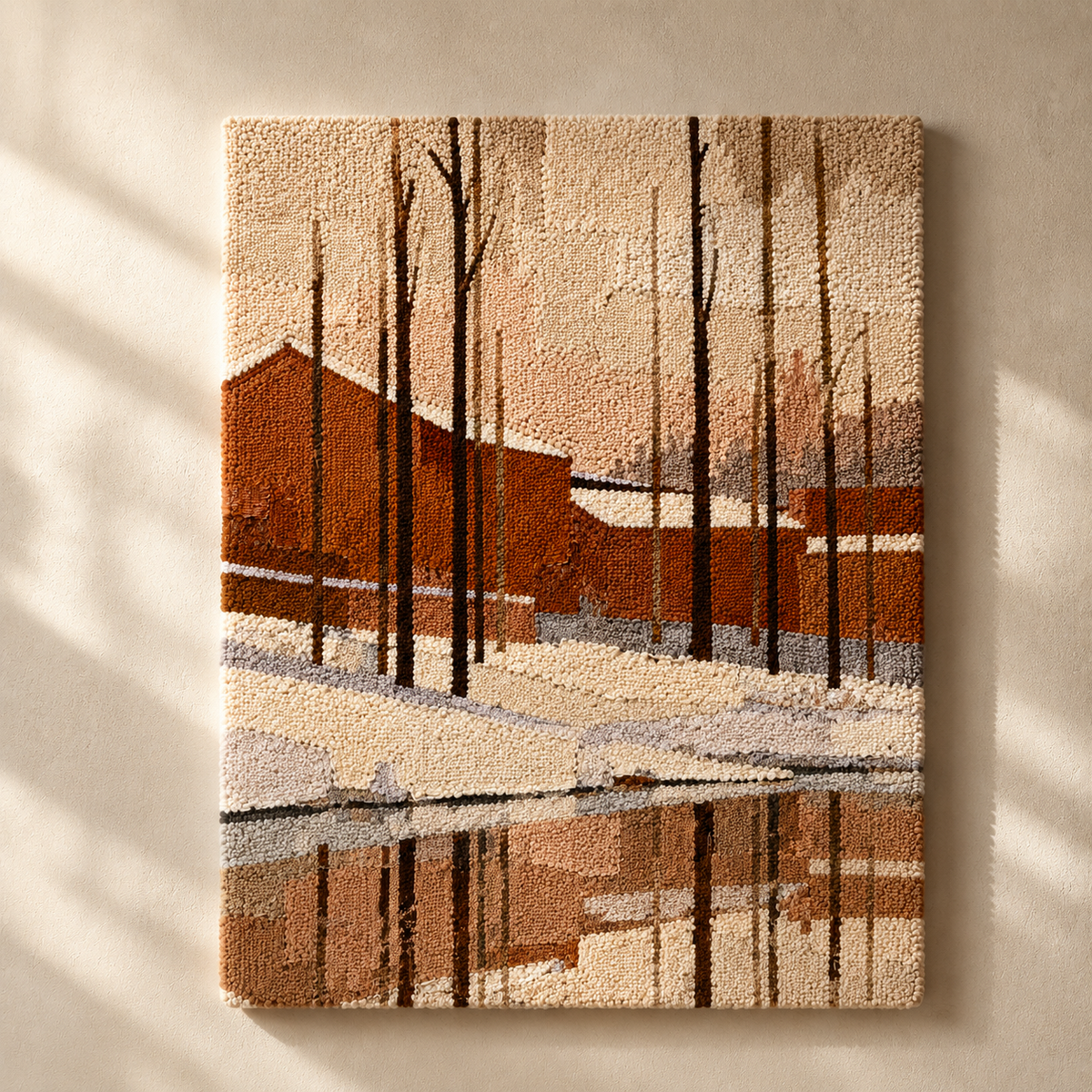 Hewn Earth Terracotta Winter wall art piece featuring textured terracotta surface with winter-inspired design for home decor.
