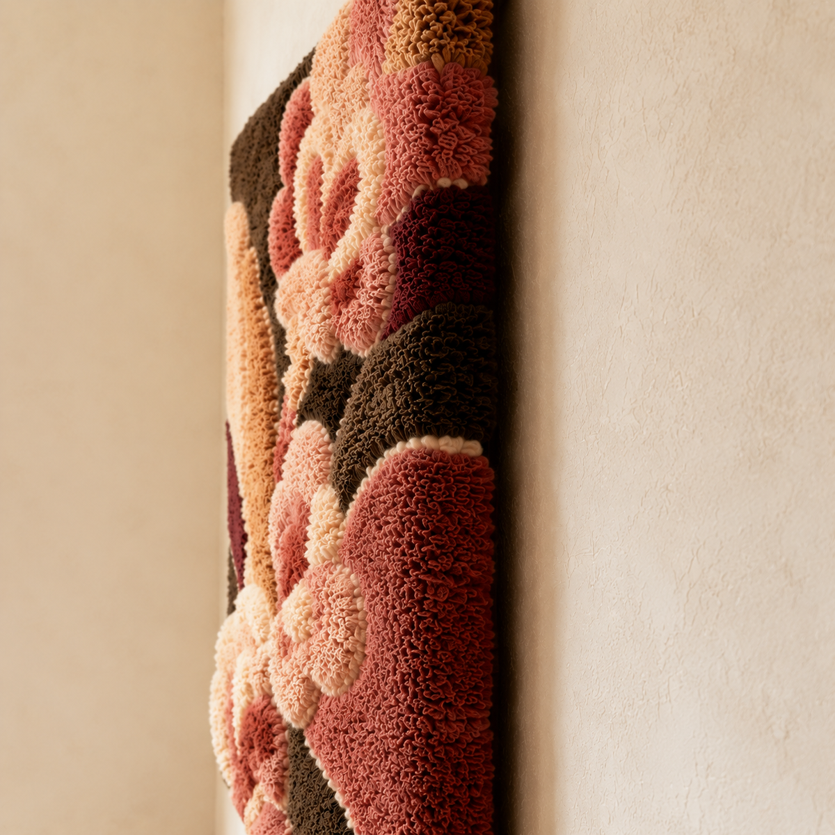 Pink peony cluster wall art by Hewn Earth, featuring vibrant pink peonies arranged as a decorative wall hanging.