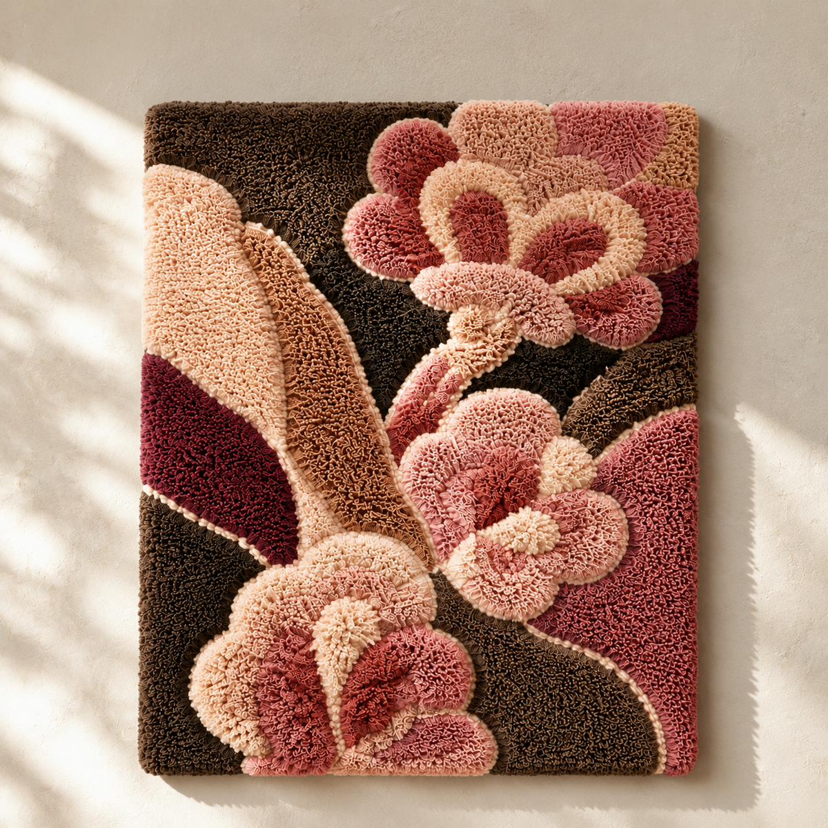 Pink peony cluster wall art by Hewn Earth featuring vibrant pink flowers on a neutral background.