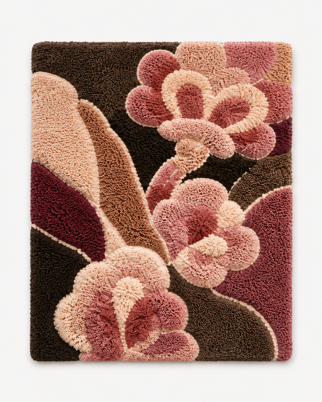 Pink peony cluster wall art by Hewn Earth featuring vibrant pink flowers arranged in a natural floral display.