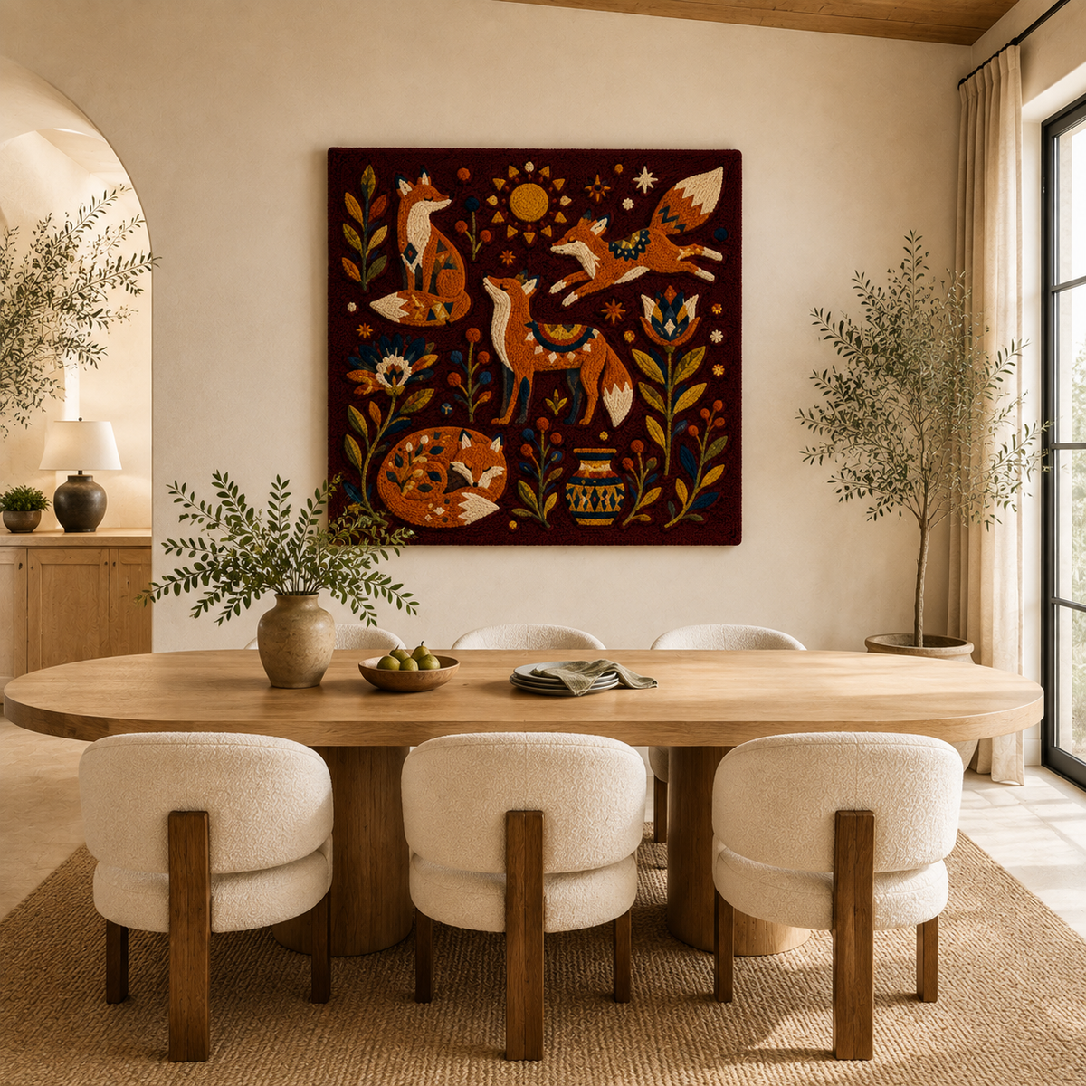 Hewn Earth Solar Garden wall art with solar panel design, outdoor decorative metal wall decor for gardens and yards.
